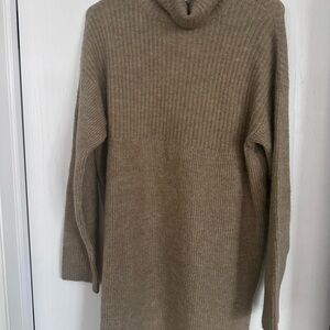 Topshop Tan Turtleneck Sweater Dress